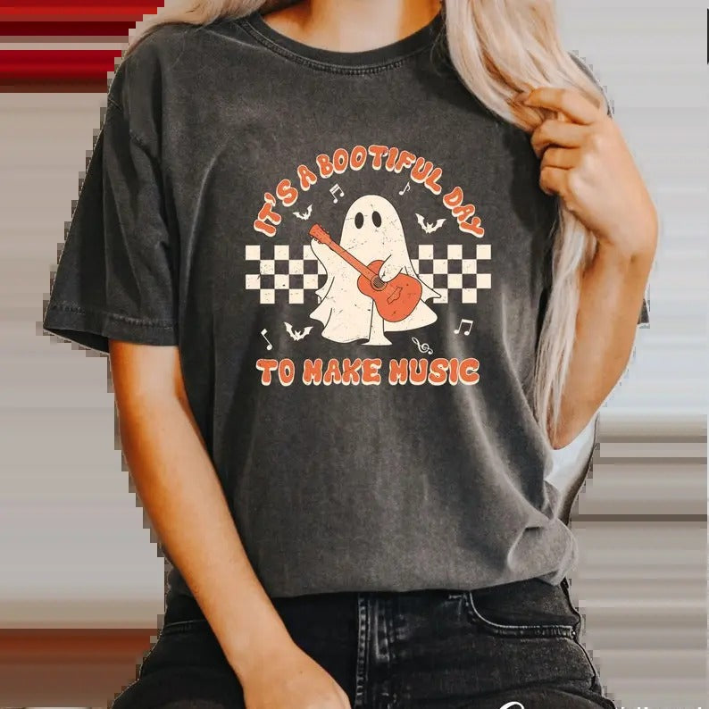 It's A Bootiful Day To Make Music Shirt, acotar, dark romance shirts, Halloween Shirt, throne of glass book merch Hoodie,...