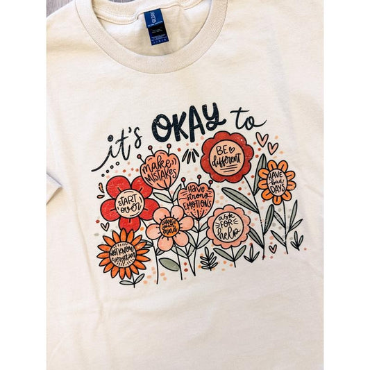 It's Okay Flowers Graphic Top