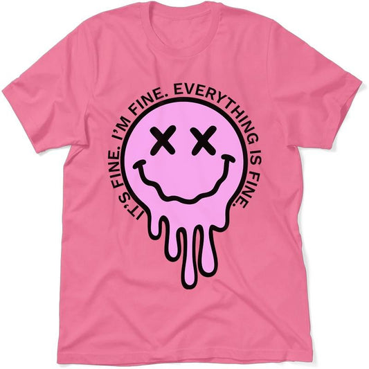 Its Fine, Everything is Fine Fitted T-Shirt - Classic Female T-Shirt for Casual Occasions Comfortable Summer Summer Top Womenswear Clothing Day Jeans Lightweight Love Outfit
