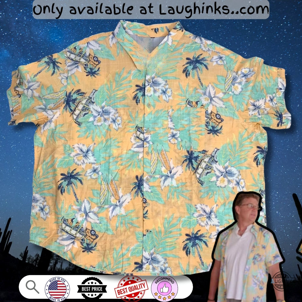 Izod Saltwater Dockside Chambray Floral Hawaiian Shirt In 90 Day Fiance