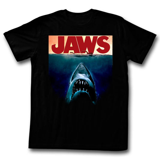 Jaws Mens S/S T-Shirt - Poster Again - Solid Black