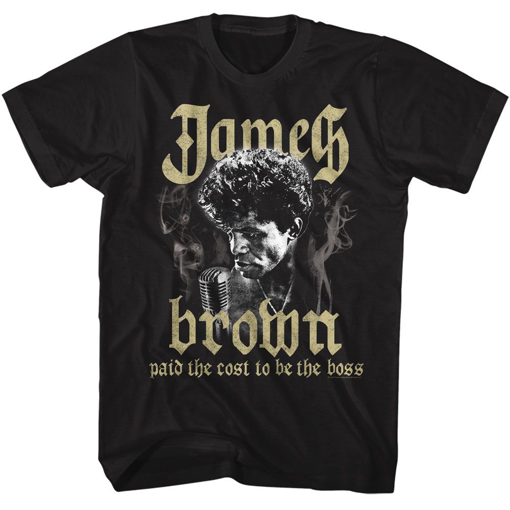 James Brown - Cost To Be The Boss - American Classics - Solid Black Adult Short Sleeve T-Shirt