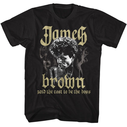 James Brown - Cost To Be The Boss - American Classics - Solid Black Adult Short Sleeve T-Shirt
