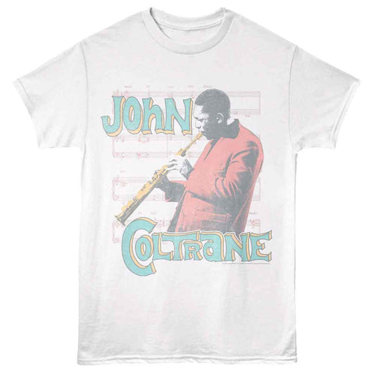 John Coltrane - Pastel Playing - American Classics - Front Print White Adult Short Sleeve T-Shirt