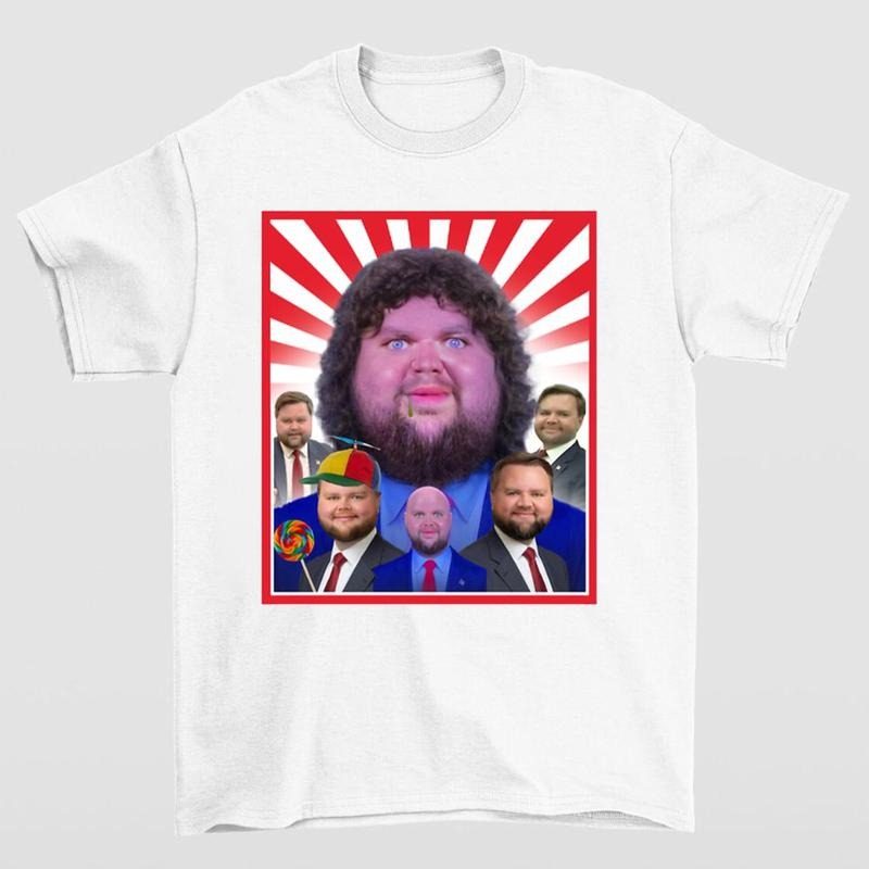 JD Vance Face Meme T-Shirt Highlighting Iconic and Humorous Design Hoodie, Sweatshirt | InkThreadWorks.com
