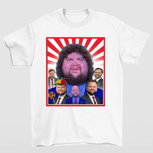 JD Vance Face Meme T-Shirt Highlighting Iconic and Humorous Design Hoodie, Sweatshirt | InkThreadWorks.com