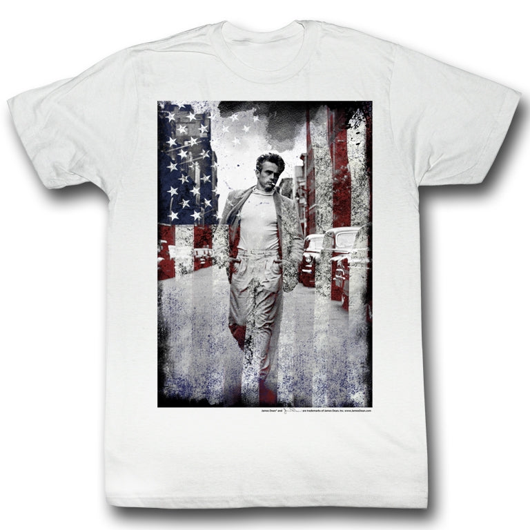James Dean Mens S/S T-Shirt - American - Solid White