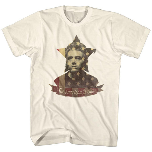 James Dean Mens S/S T-Shirt - American Dream - Solid Natural