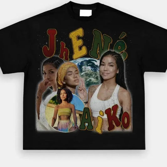 JHENEE BLACK GRAPHIC TEE