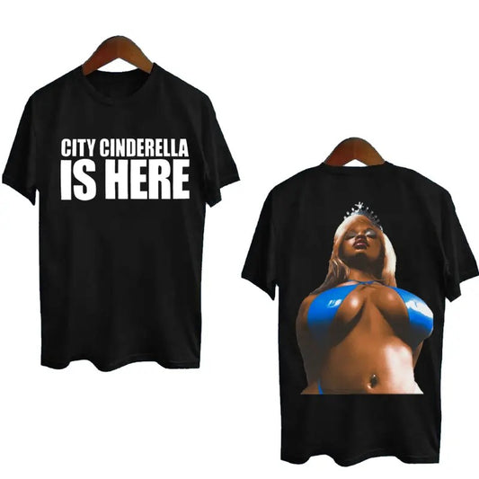JT City Cinderelllaa Is Here Graphic Music Tour Rap Tee Shirt Shortsleeve Streetwear
