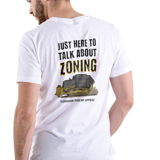 JUST HERE TO TALK ABOUT ZONING T SHIRT, Unisex Cotton, graphic T Shirt