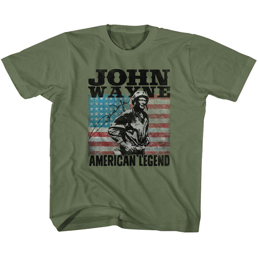John Wayne Youth S/S T-Shirt - American Legend - Solid Military Green