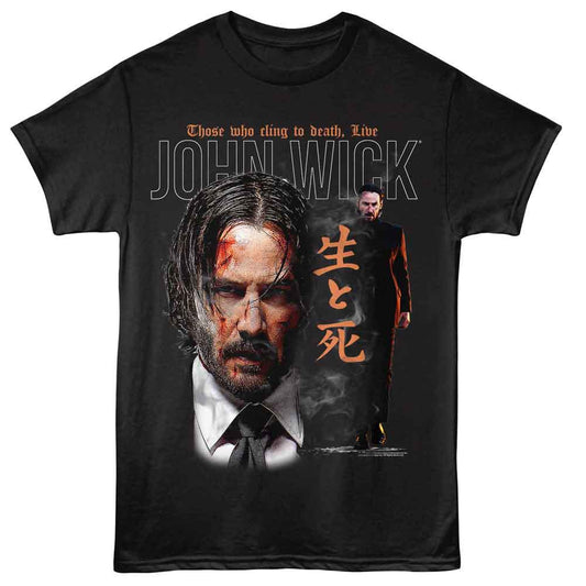John Wick - Those Who Cling To Death - American Classics - Front Print Black Adult Short Sleeve T-Shirt