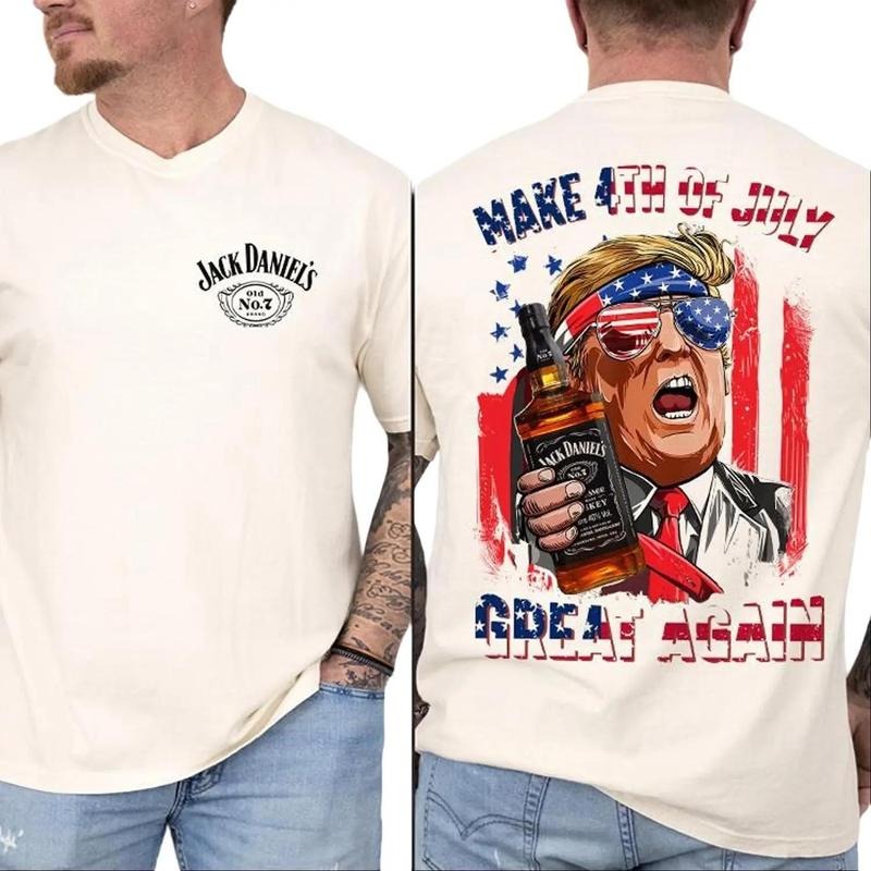 Jack Daniels Make 4th of July Great Again Shirt, Trump Jack Daniels Beer Patriotic Tee Full Size Colors, For dad Men...