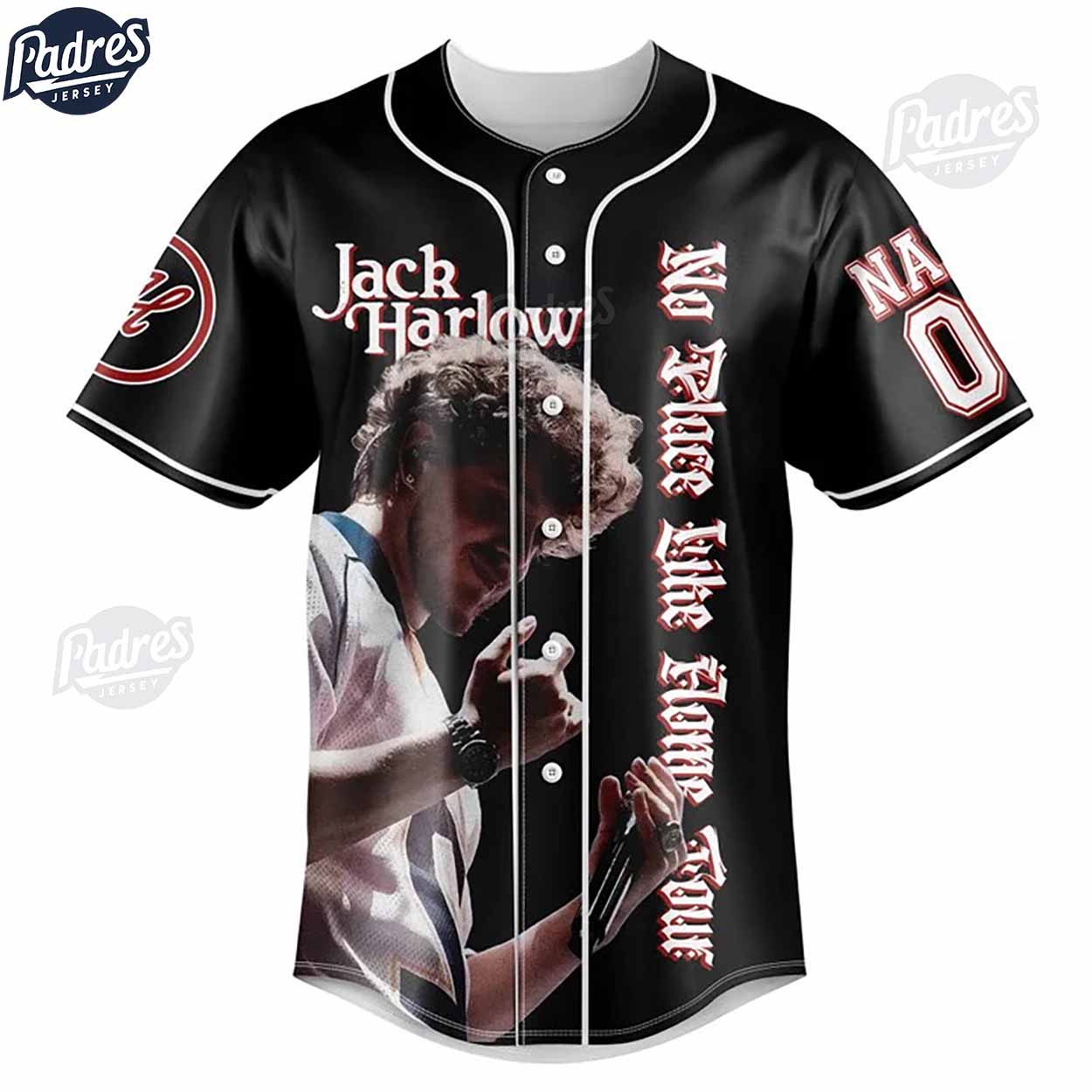Jack Harlow No Place Like Home Tour Baseball Jersey - Jack Harlow Tickets 2024 - Padres Jersey Oasis: Elevate Your Baseball Style Game