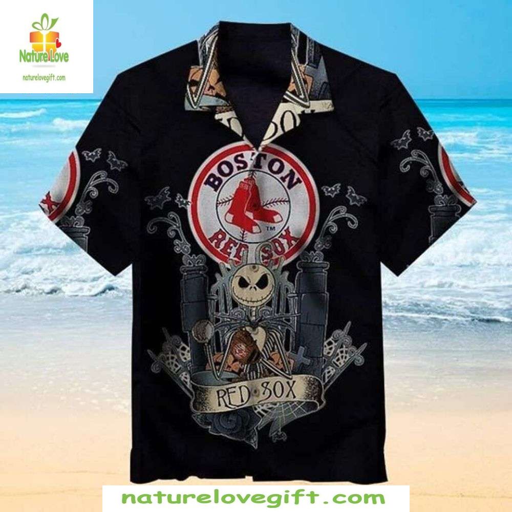 Boston Red Sox Jack Skellington Hawaiian Shirt Halloween Baseball Apparel