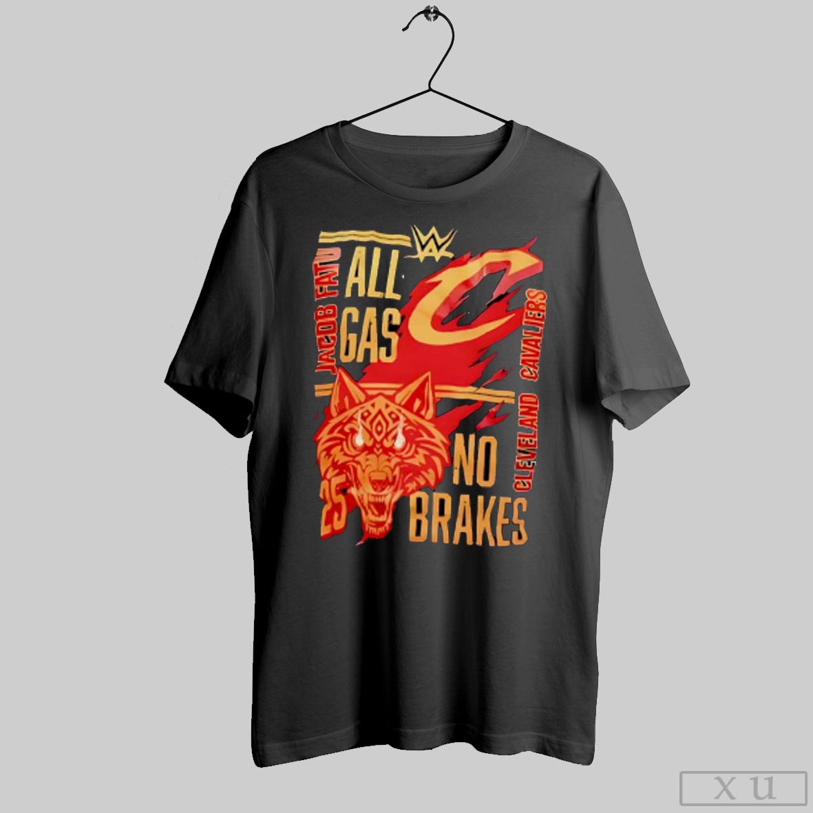Jacob Fatu Wearing Cleveland Cavaliers All Gas No Brakes 2025 Logo