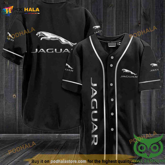 Jaguar Black And Gray 3D Baseball Jersey Shirt