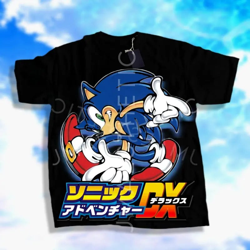 Japanese Blue Hedgehog heroes adventures shirt, Dreamcast Retro video game y2k streetwear shirt graphic tee unisex