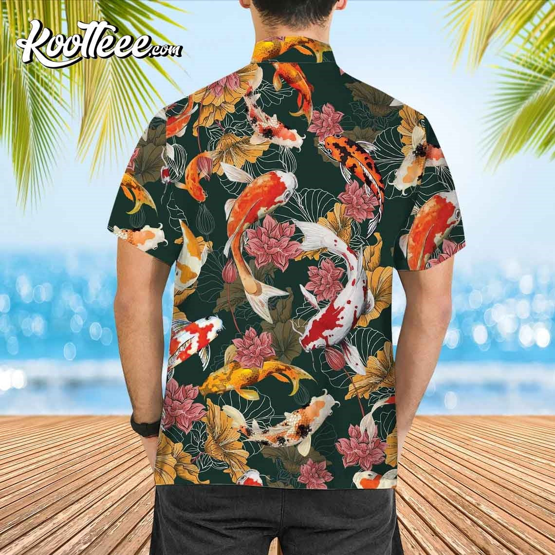 Japanese Koi Fish Pattern Hawaiian Shirt