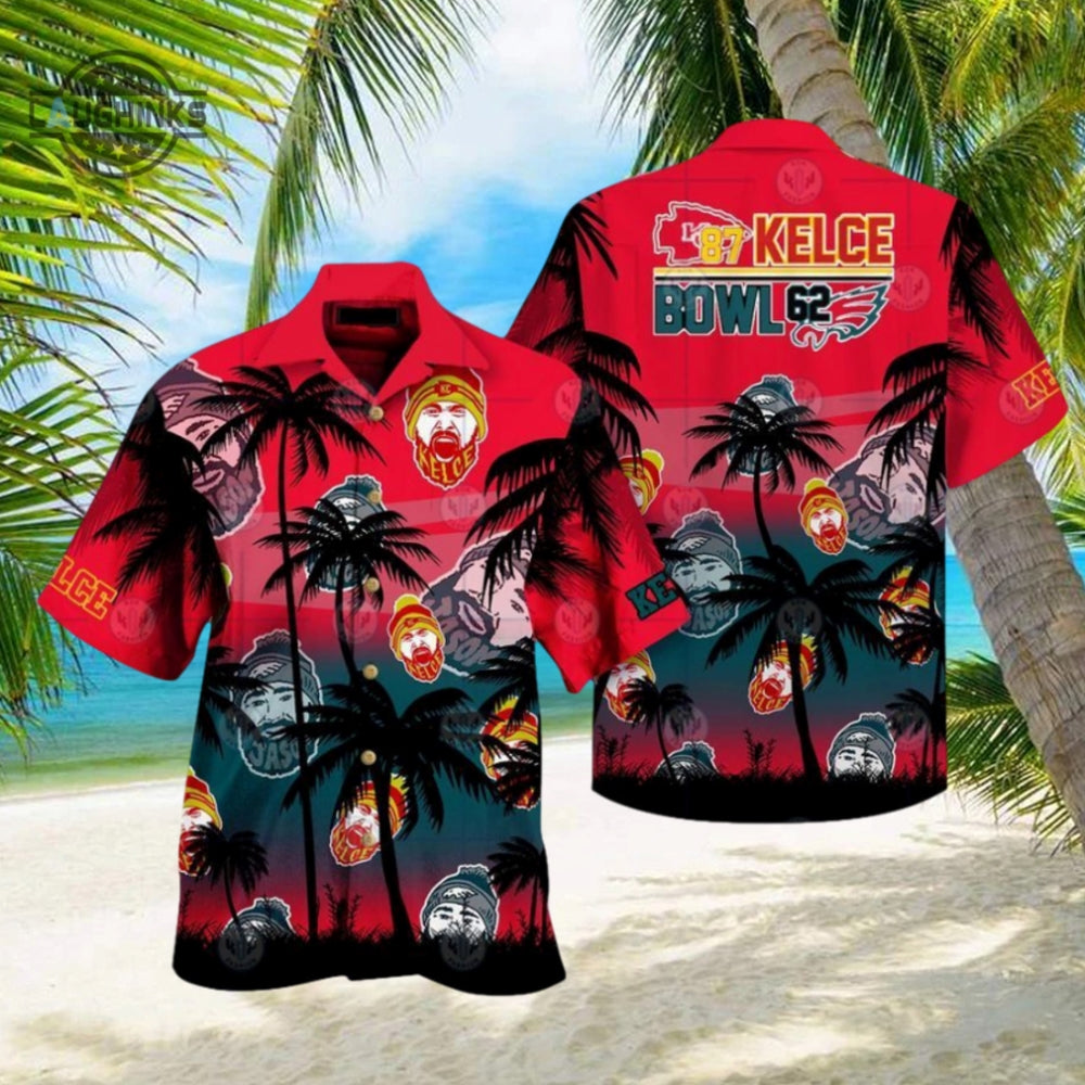 Jason Kelce Hawaiian Shirt Travis Kelce Brothers Aloha Shirts And Shorts Kansas City Chiefs Football Summer Beach Button Up Shirt Gift For Fans