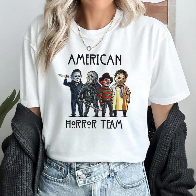 Jason Voorhees Michael Myers Freddy Krueger Leatherface American Horror Shirt Scary Spooky Horror Halloween Shirt