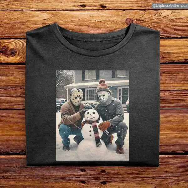 #Jason.Voorhees and #Michael.Myers Snowman Funny Christmas Tee, Hoodie, Sweater, Vintage Cozy Shirt, Gift For Him , Global Trending Outfits