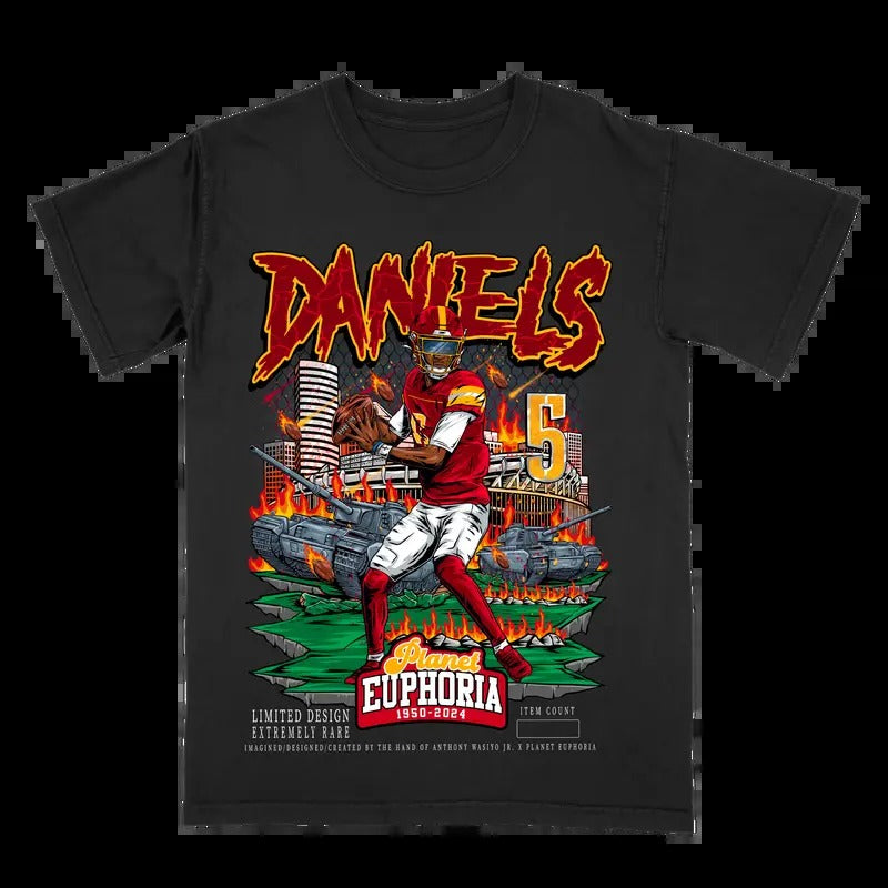 Jayden Daniels V2 Black Tee Gift For Fan - Men's Casual T-shirt - Menswear Hoodie, Sweatshirt | InkThreadWorks.com