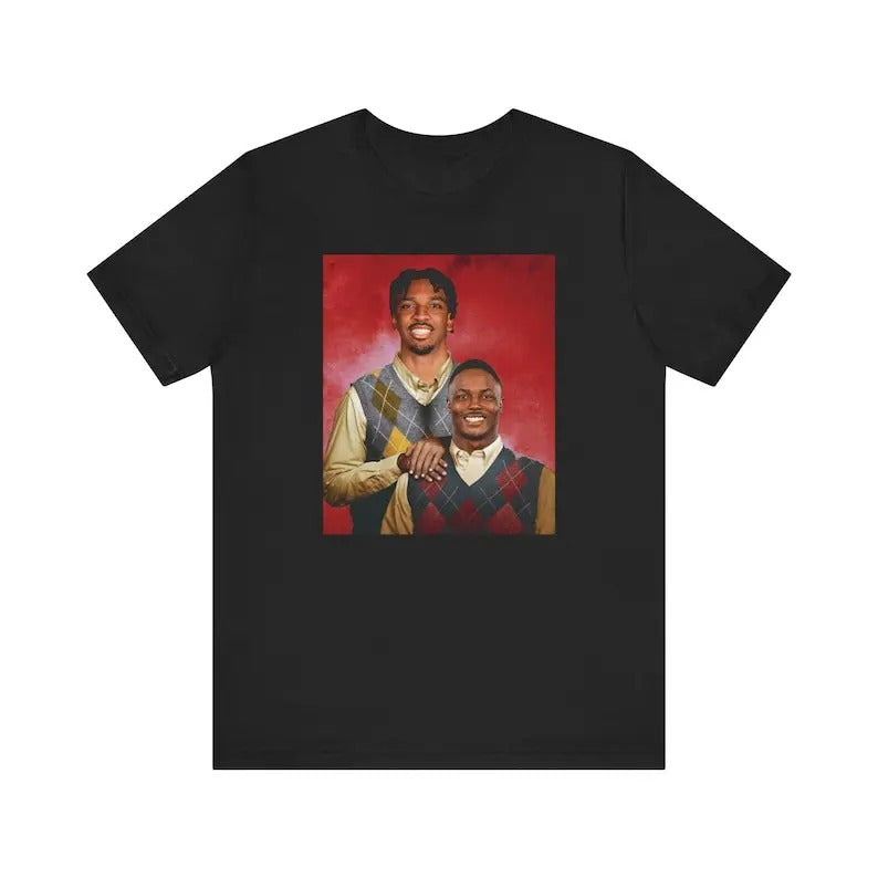 Jayden Daniels and Terry McLaurin Step Brothers Football Streetwear Cotton Unisex Short Sleeve Shirt, Apparel for Game...