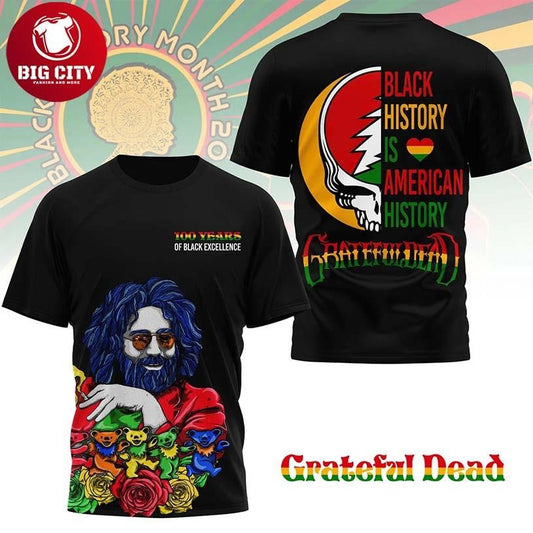Jerry Garcia Grateful Dead Black History Month 2026 Two Sided Shirt
