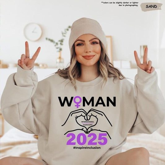 Jessie J Ross International Women's Day 2025 Sweatshirt, Women's Day Sweatshirt,Inspire Inclusion Gift,March 8 Sweatshirt,Woman Day Gift,Happy Women's Day, Unisex Graphic Tee, Smooth Fabric, Aesthetic Streetwear Vibe
