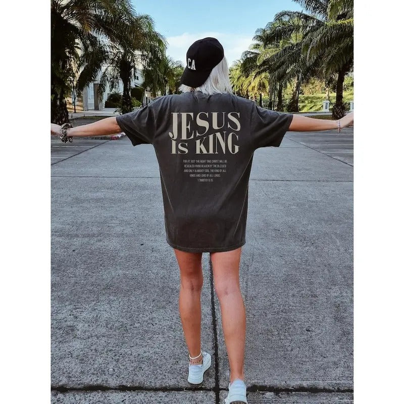 Jesus is King Shirt Jesus is King Tshirt Christian Merch Bible Verse Shirt Christian Streetwear Faith Based Apparel...