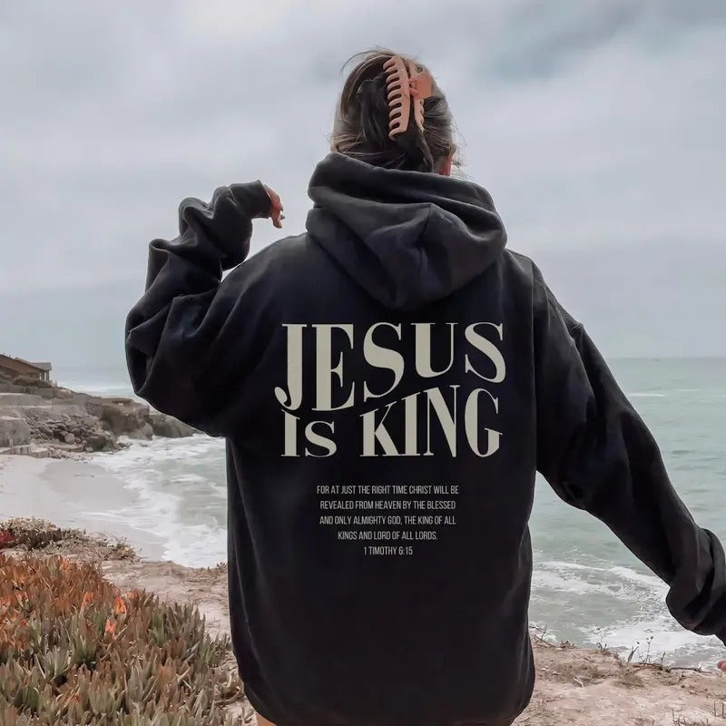 Jesus is King Sweatshirt Menswear Soft Stylish Breathable Tops T-Shirts, Hoodie | InkThreadWorks.com