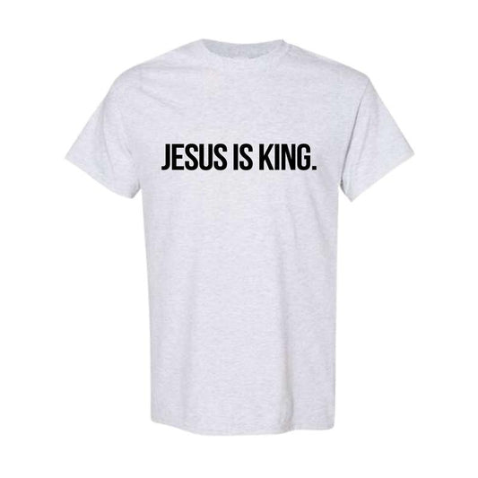 Jesus is King T-shirt, Men's Easter Slogan Print Round Neck Tee, Summer Clothes, Comfort Classic Menswear, Men's Clothes for Daily Streetwear, Full Color, Full Size
