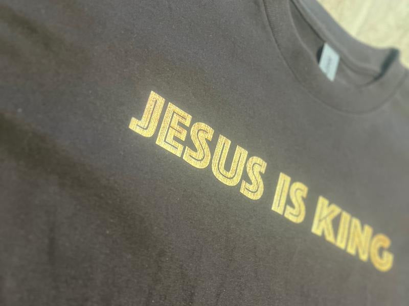 Jesus is King Unisex Chocolate Brown T-shirt Hoodie, Sweatshirt | InkThreadWorks.com