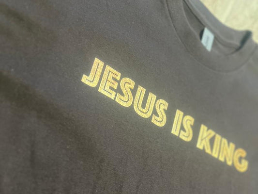 Jesus is King Unisex Chocolate Brown T-shirt Hoodie, Sweatshirt | InkThreadWorks.com