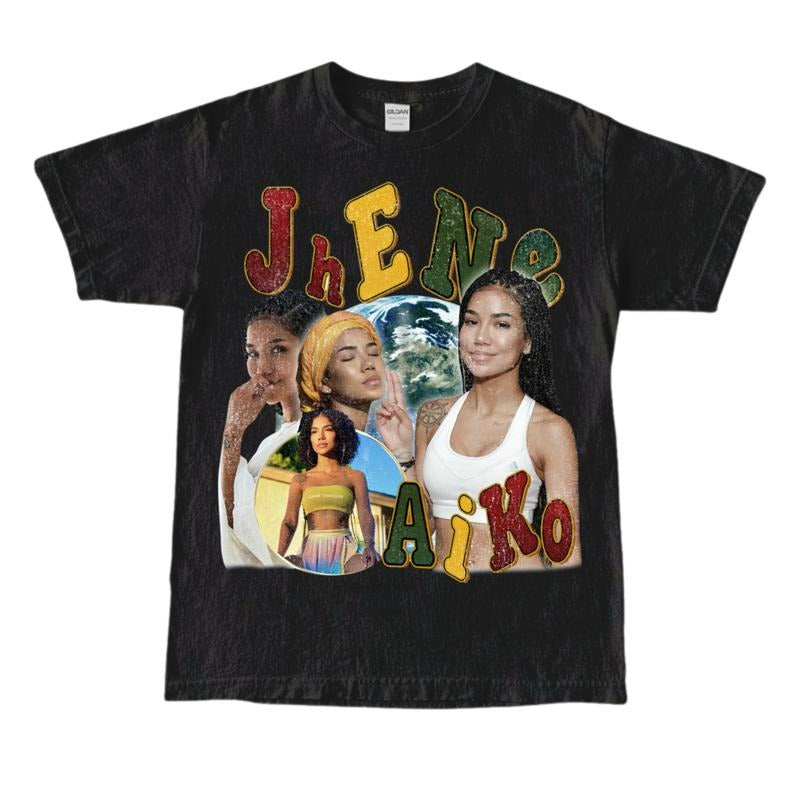 Jhene Aiko T-shirt, Men Women Unisex Graphic Top Tee Short Sleeve Streetwear Fashion Style
