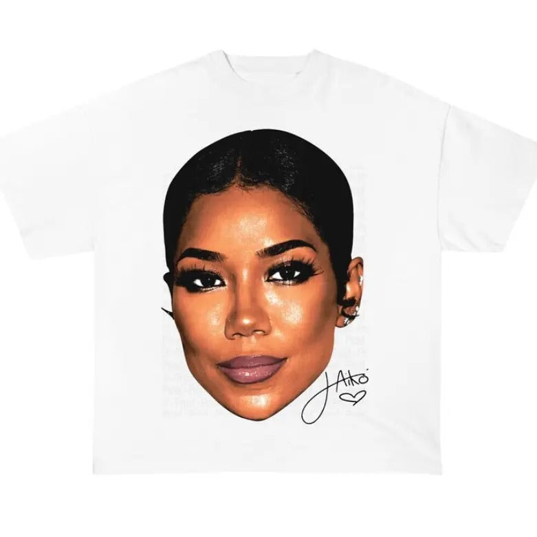 Jhenee Big Facee White Tee, Jhene T-Shirt Hoodie, Sweatshirt | InkThreadWorks.com