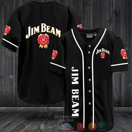 Jim Beam In Black Baseball shirt