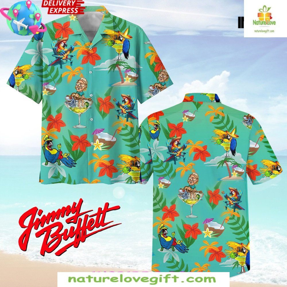 Jimmy Buffett Hawaiian Shirt Summertimer Tropical Print