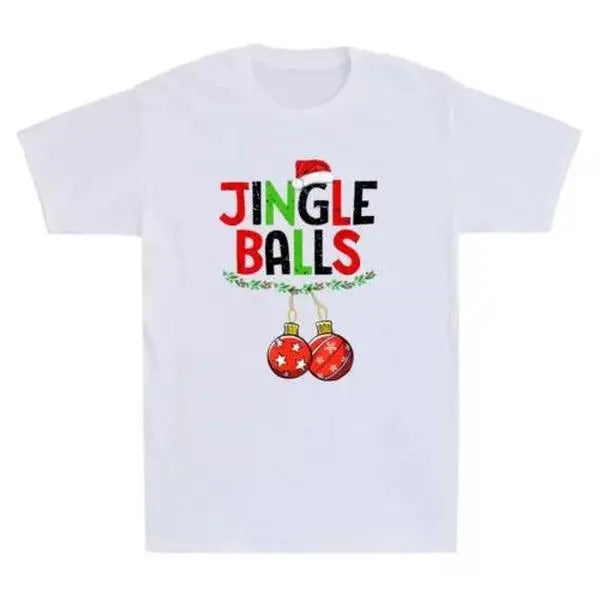 Jingle Balls And Tinsel Tits Funny Christmas Couple Family Xmas Vintage T-Shirt Cotton Fit