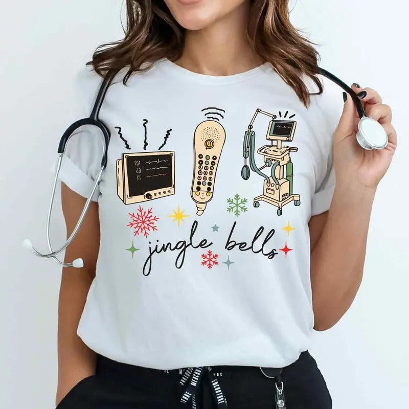 Jingle Nurse Tshirt Sweatshirt, Funny Christmas Nurse Shirt, Nurse Vibes, Xmass Doctor Shirt, Unisex Sweater Pullover Tee...