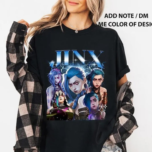 Jinx Arcane Shirt, League of Legends Anime lol Shirt Hoodie, Sweatshirt | InkThreadWorks.com