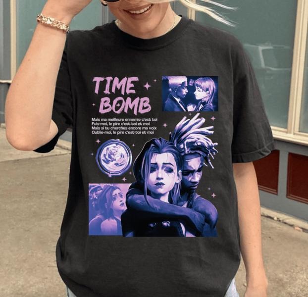 Jinx Ekko Arcane Shirt, Timebomb Arcane Season 2 Shirt Hoodie, Sweatshirt | InkThreadWorks.com