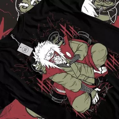 Jiraiya T-Shirt Naruto Rasengan Itachi Uchiha Horror Anime Black Shirt All Size