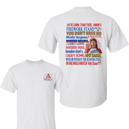 Joe Dirt Merica 4th of July Graphic Shirt, Trendy Cotton Apparel, Funny 2-Sided Merica Tee, Full-Color Casual Menswear Top, For Men, For Women