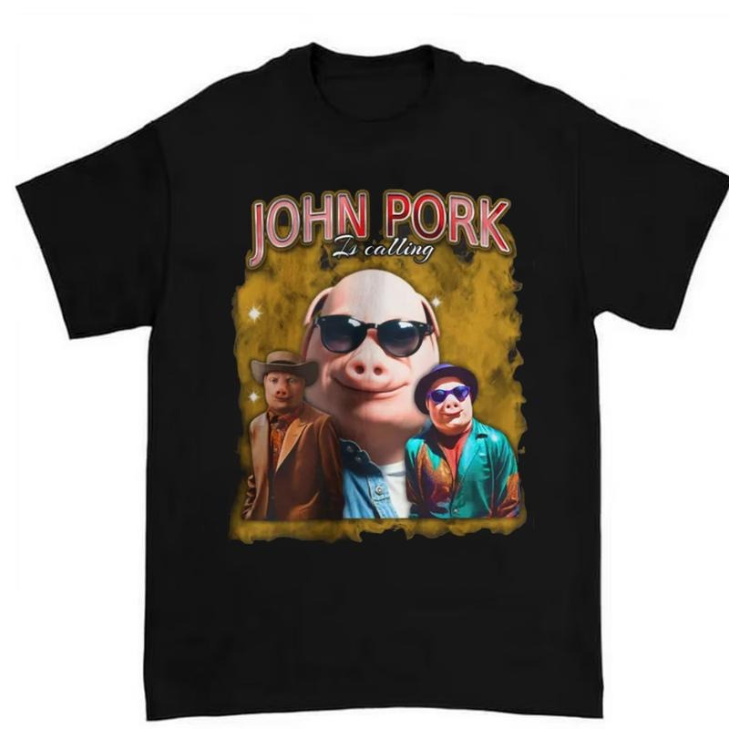 John Pork Is Calling T Shirt Funny Meme Design for Humor and Pig Lovers Hoodie, Sweatshirt | InkThreadWorks.com