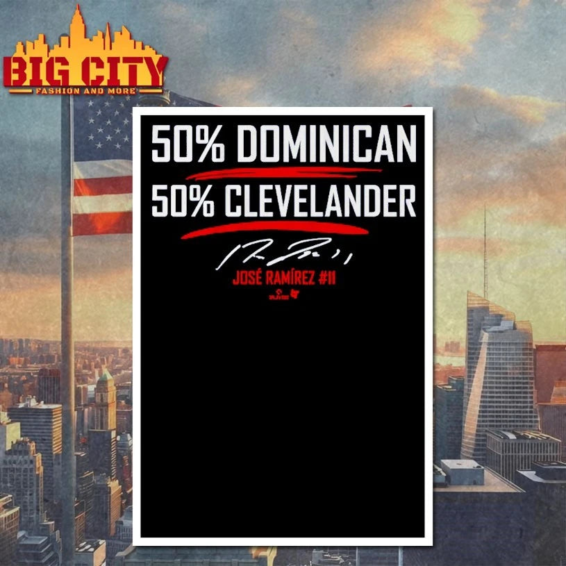 Jose Ramirez 50 Dominican 50 Clevelander t-shirt