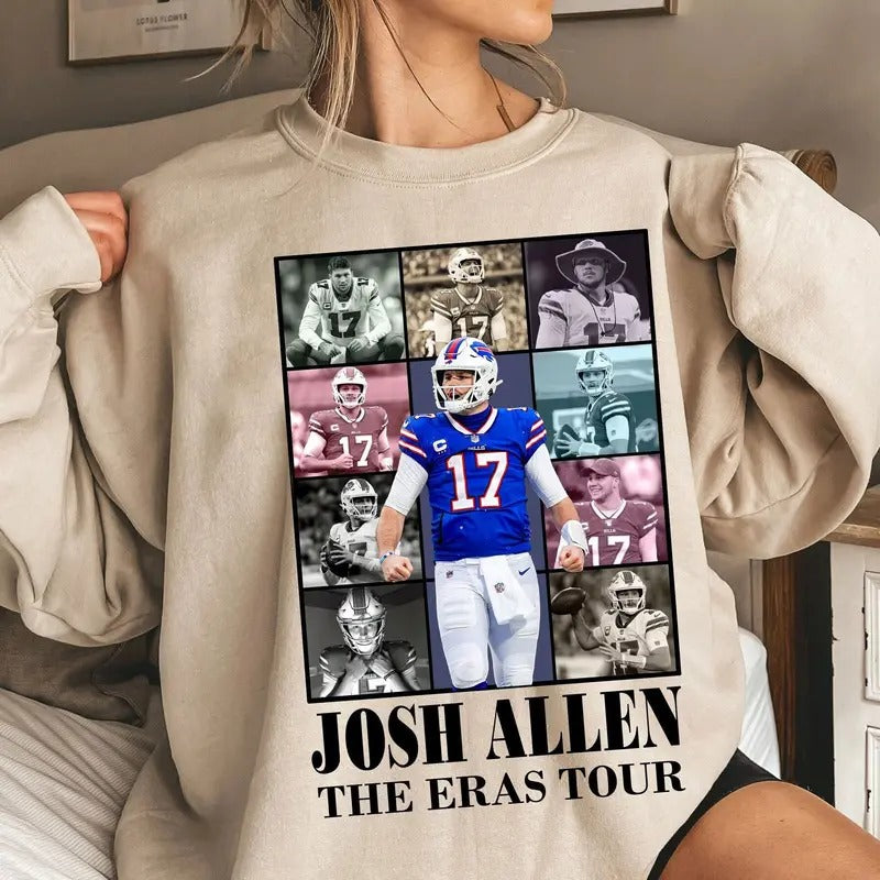 Josh Allen The Eras Tour Sweatshirt, Josh Allen Sweatshirt, America Football Sweatshirt, Fan Gifts
