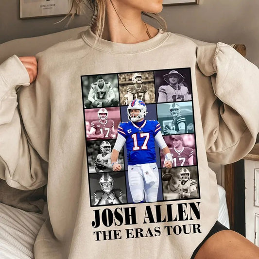 Josh Allen The Eras Tour Sweatshirt, Josh Allen Sweatshirt, America Football Sweatshirt, Fan Gifts